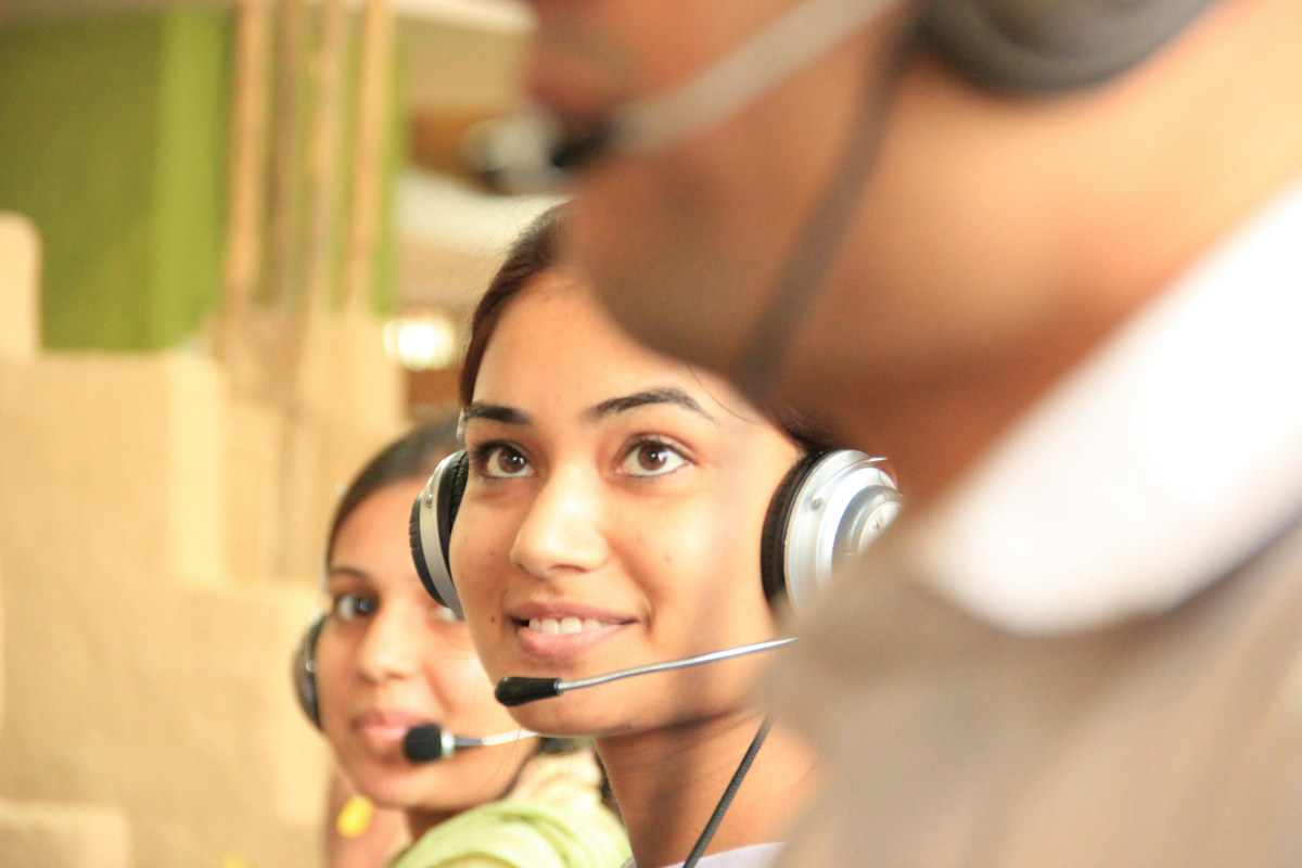 A Tender Grow adviser on a call with a client